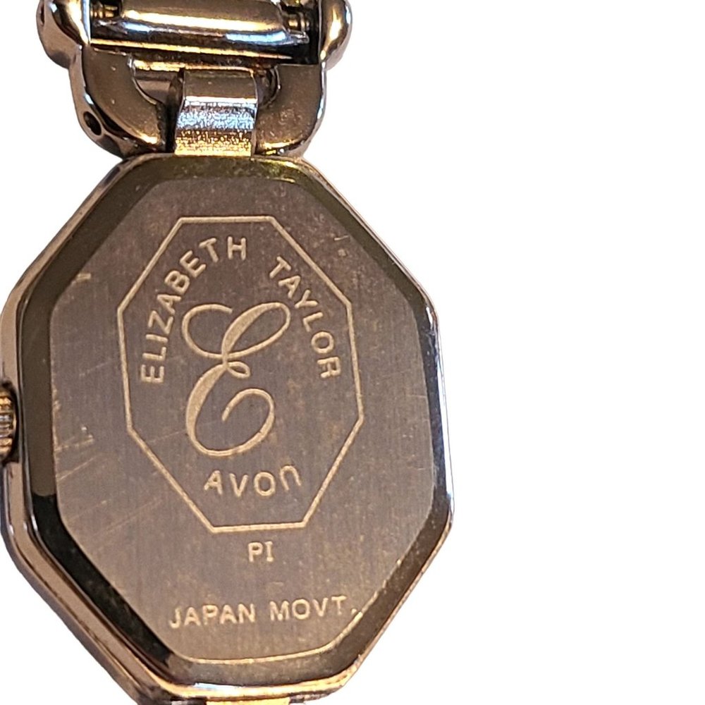 Avon ELIZABETH TAYLOR SILVER TONE LADIES WATCH MIDNIGHT ROMANCE - Picture 2 of 6